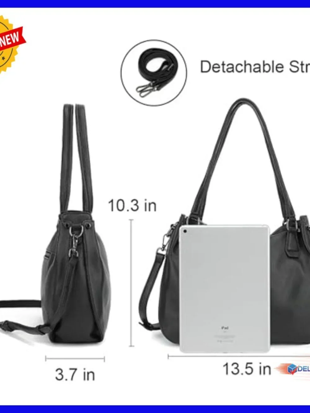 Genuine Leather Hobo Bag Crossbody Satchel Adjustable Strap Large Capacity